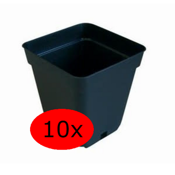 Grow Pot Square 0,5 Liter 9x9 cm Schwarz 10 Stück