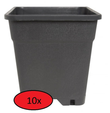 Fertraso Grow Pot Square 5 Liters 17x17 cm Black 10 Pieces